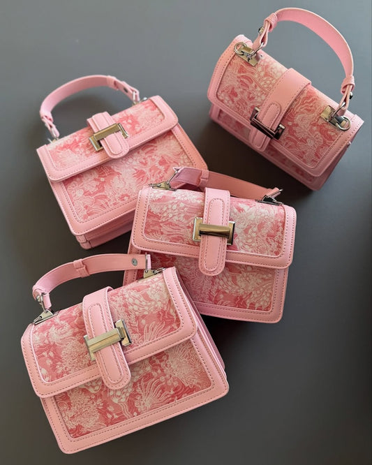 Vintage Floral Print Handbag Crossbody Bag