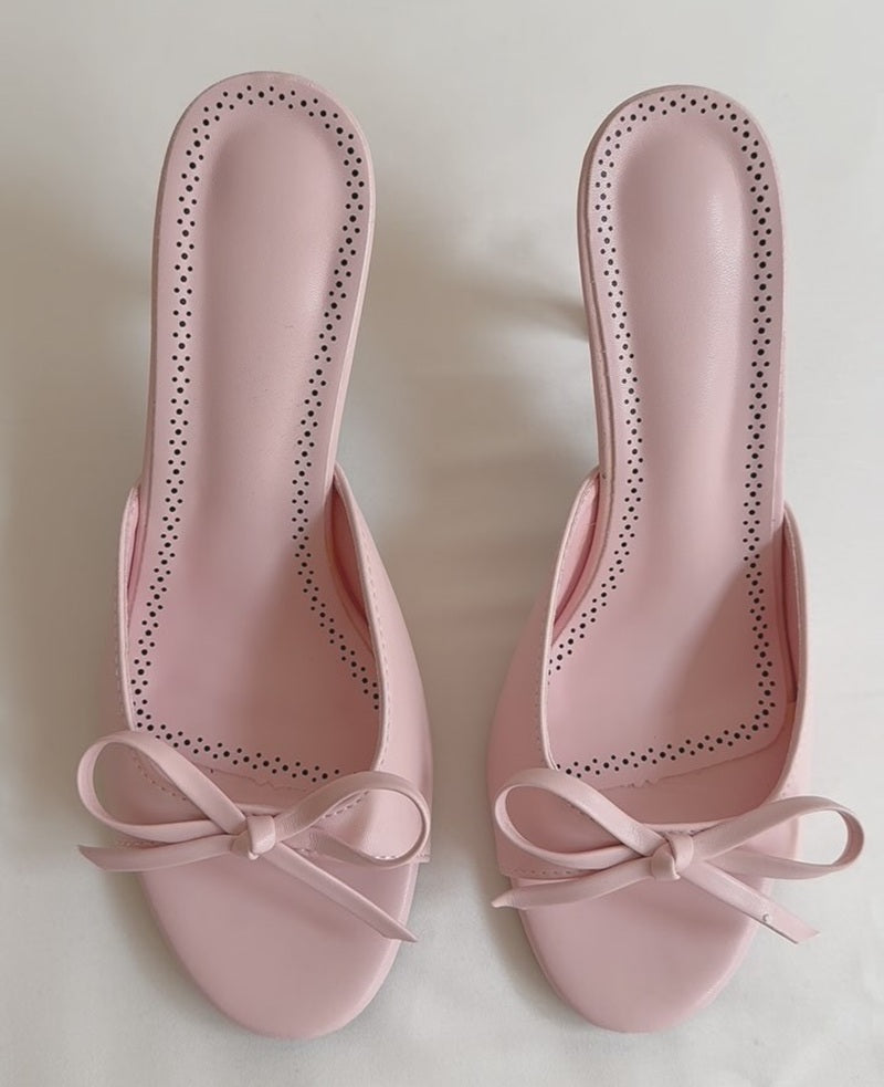 Bow High Heel Slippers