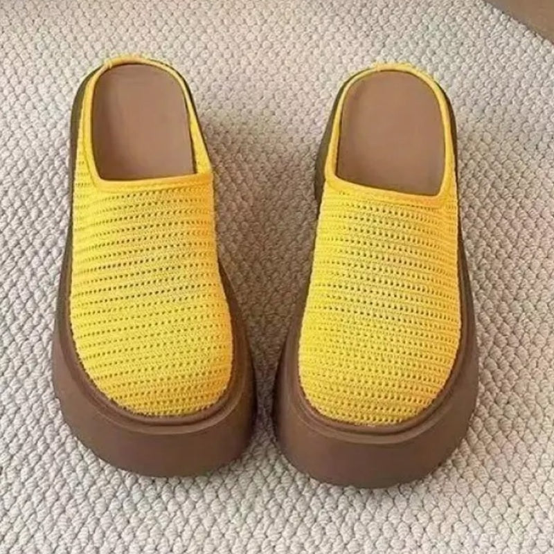 Mesh Breathable Platform Slippers