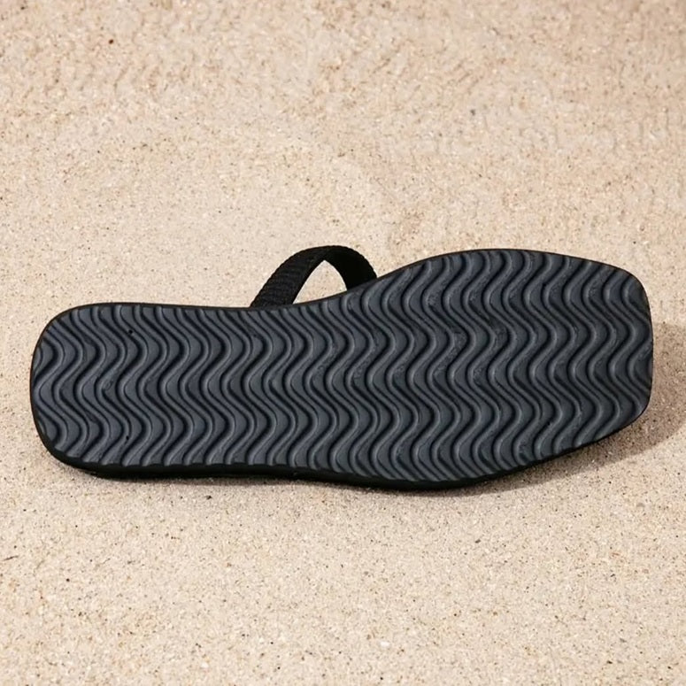 Metallic Square Clip Toe Sandals
