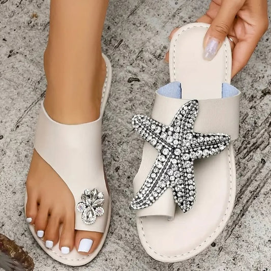 Starfish Rhinestone Over-toe Sandals