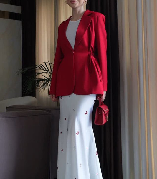 Women's Side-Strap Slim-Fit Blazer