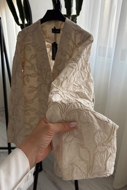 Embroidered Button Jacket