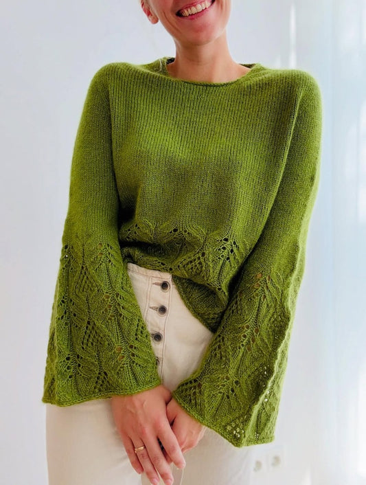 Long-Sleeve Knit Cutout Sweater