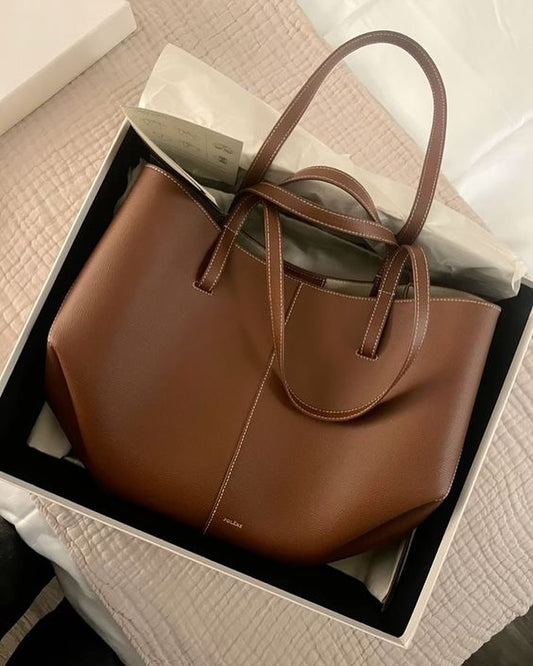 Dumpling-shaped Leather Large-capacity Bag