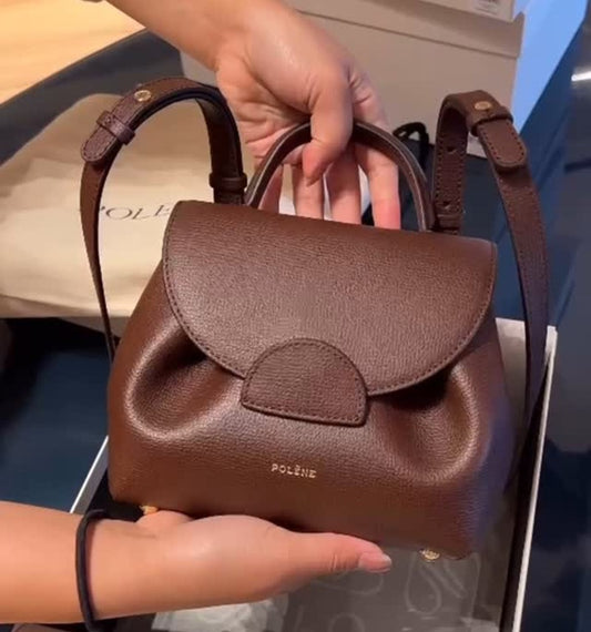 French Leather Magnetic Clutch Crossbody Bag