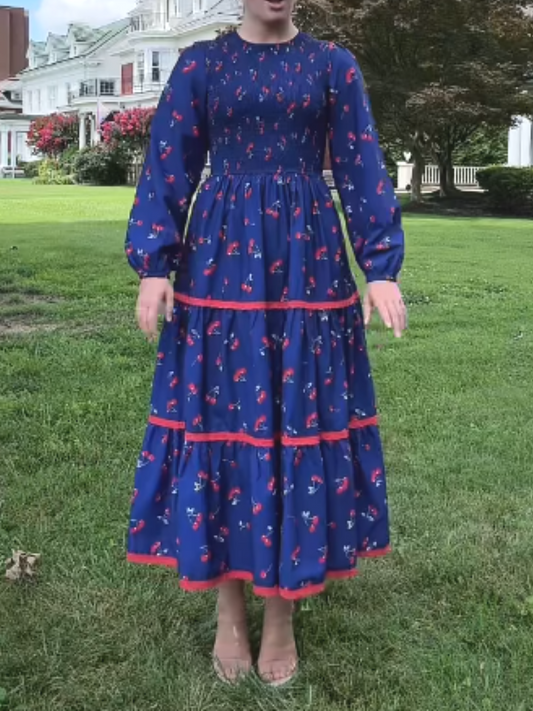 Crewneck Printed Maxi Dress
