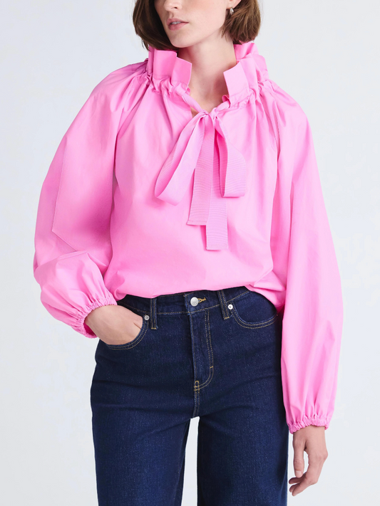 Women's Plus Size Ruffle Neck Cotton Top