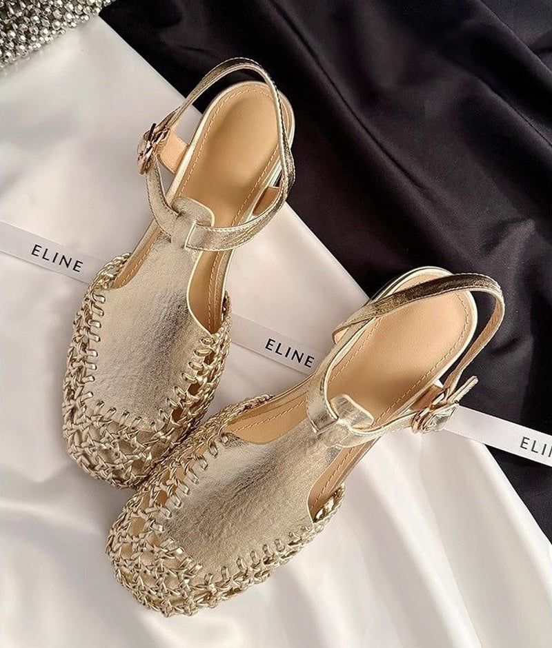 Summer Cut-out Woven Toe Sandals
