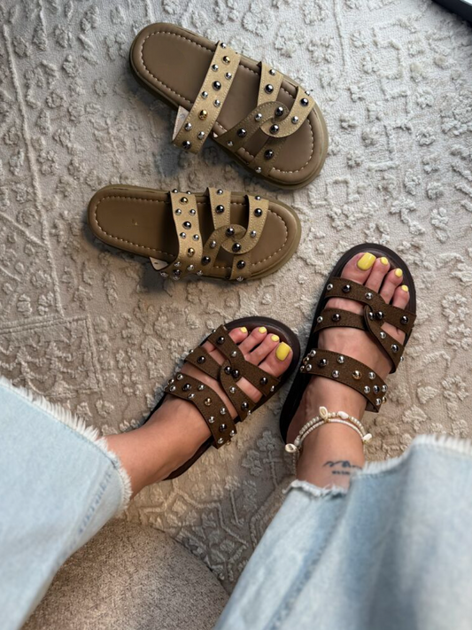 Studded Cutout Fashion Sandals