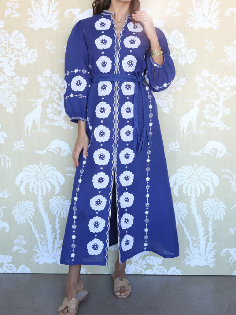 Bohemian Embroidered Maxi Dress