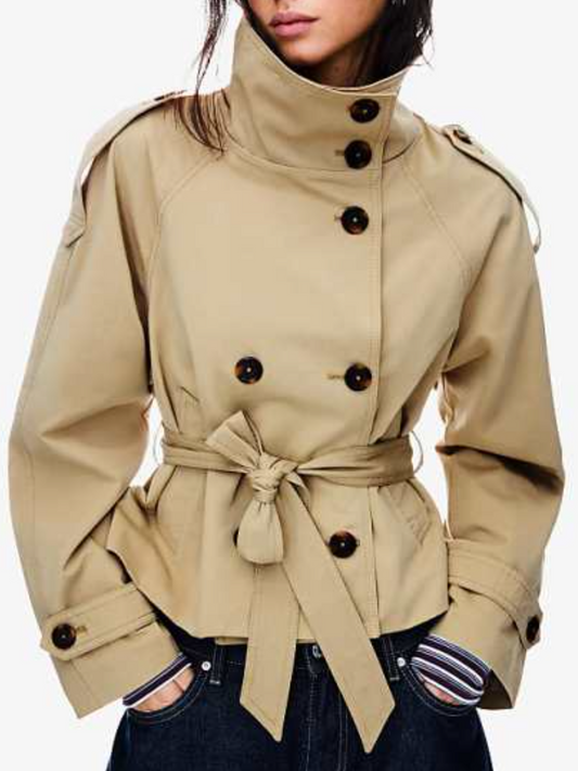 Double-breasted Turtleneck Fashion Jacket