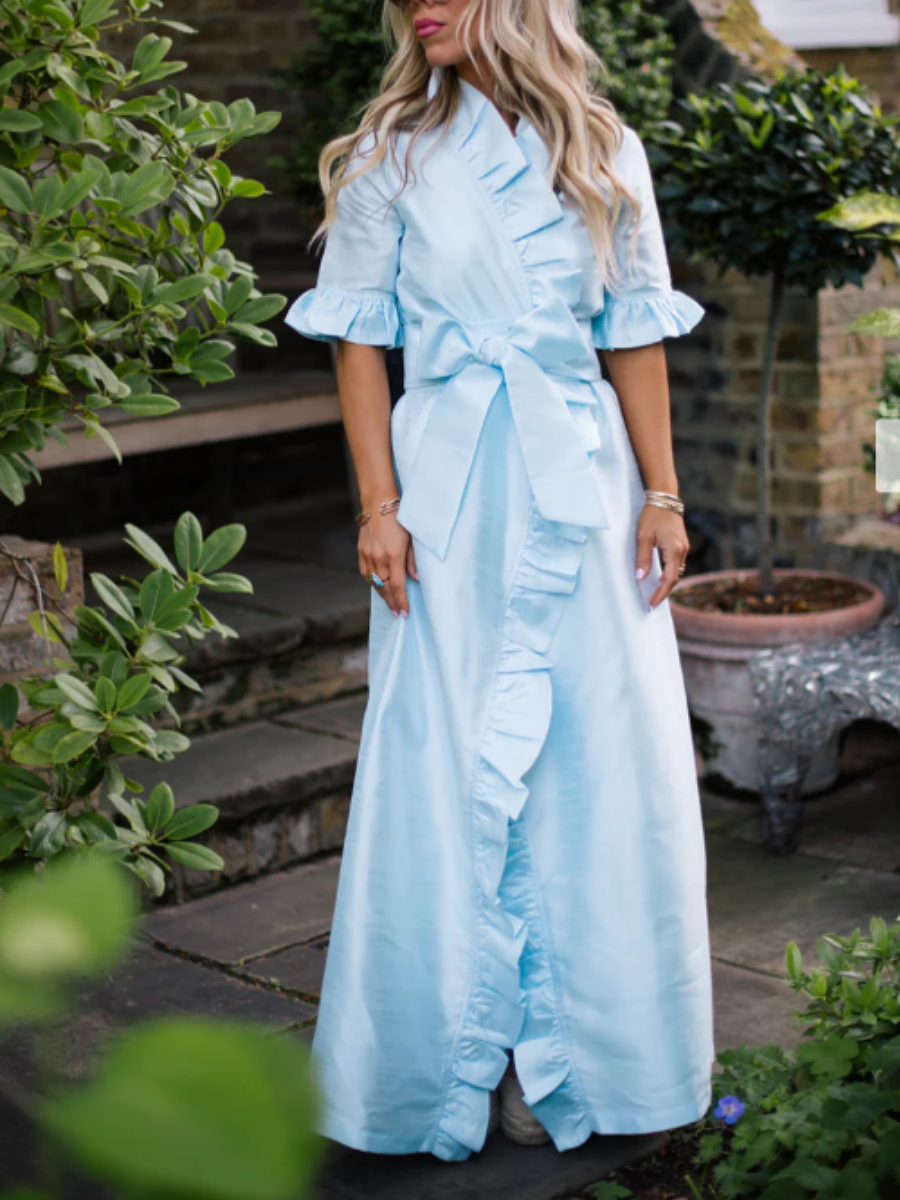 Solid Color Ruffled Waist Dress
