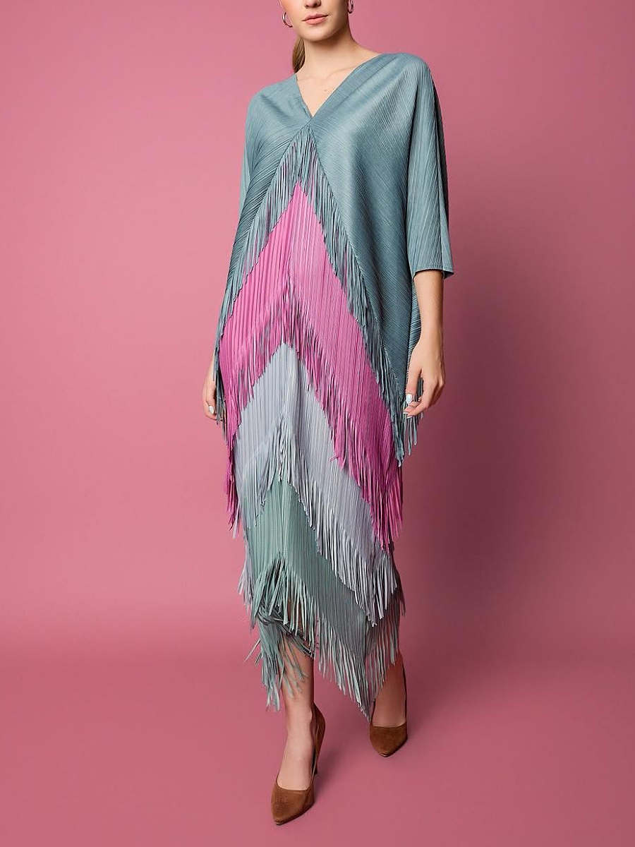 Fold Tassel Gradient Dress