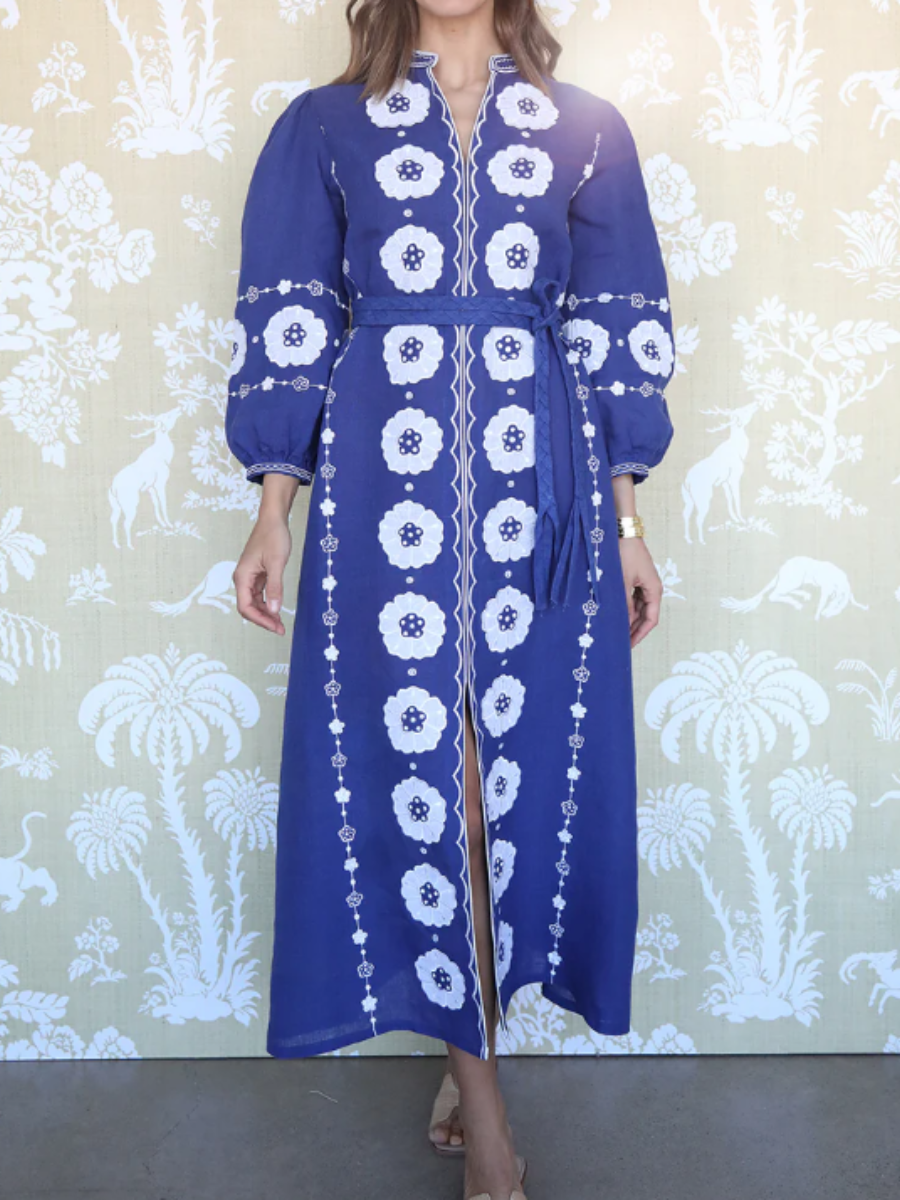 Bohemian Embroidered Maxi Dress